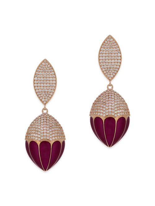 red silver drop earrings - 12508300 - Very Small Image - 1