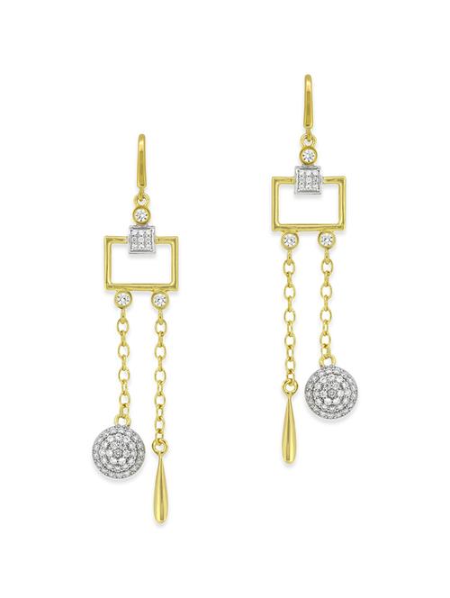 golden silver drop earrings - 12508336 - Very Small Image - 1