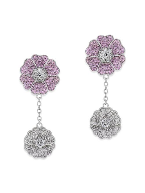 pink silver drop earrings - 12508344 - Very Small Image - 1