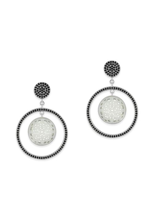 black silver drop earrings - 12508371 - Very Small Image - 1