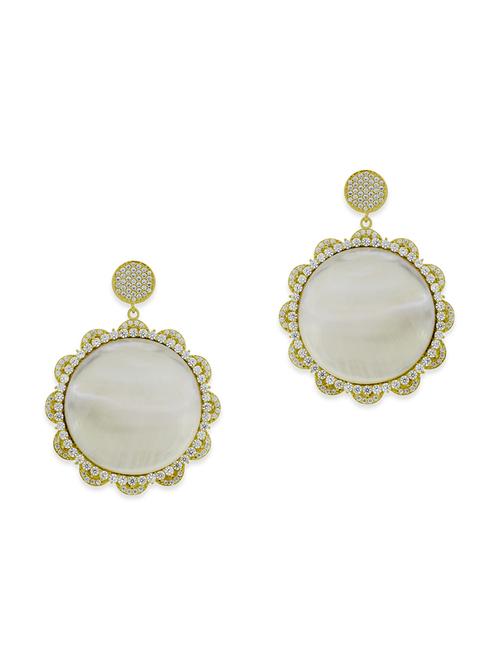 white silver drop earrings - 12508380 - Very Small Image - 1