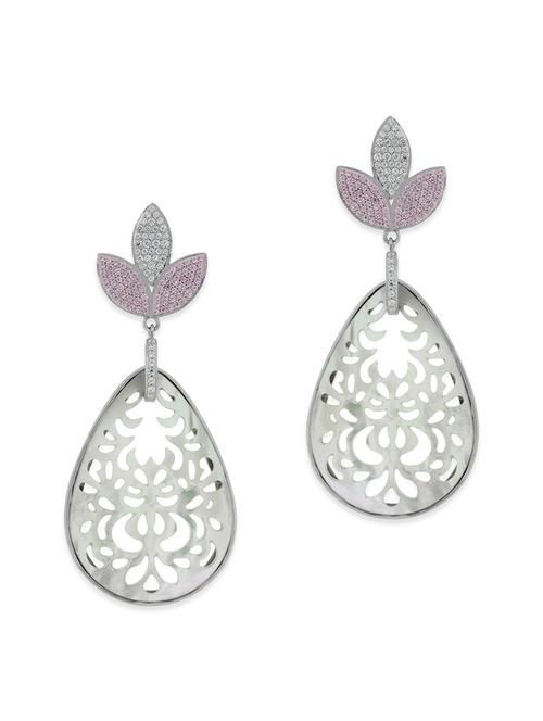 pink silver drop earrings - 12508384 - Very Small Image - 1