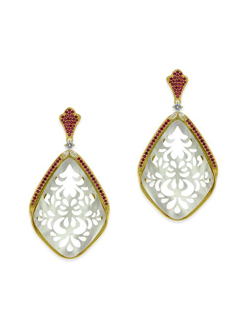 red silver drop earrings - 12508385 - Very Small Image - 1