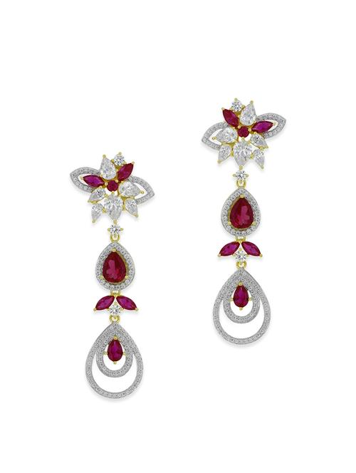 red silver drop earrings - 12508401 - Very Small Image - 1