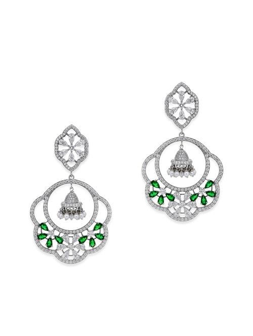 green silver drop earrings - 12508409 - Very Small Image - 1