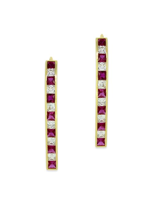 red silver drop earrings - 12508417 - Very Small Image - 1