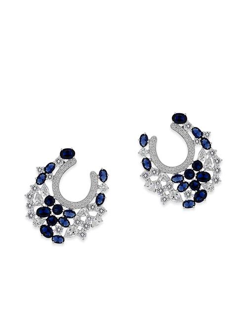 blue silver studs earrings - 12508419 - Very Small Image - 1