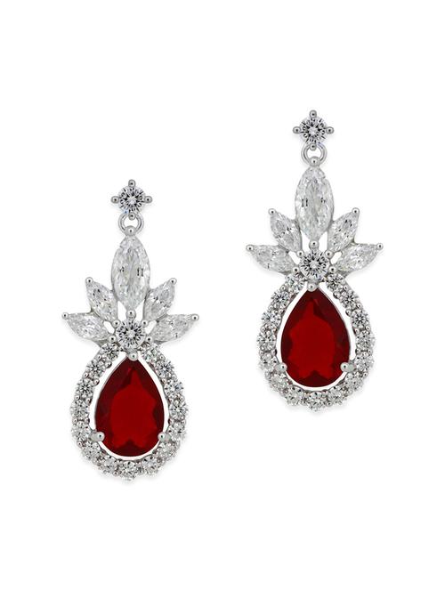red silver drop earrings - 12508436 - Very Small Image - 1