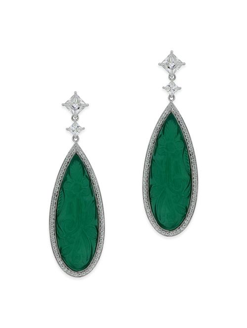 green silver drop earrings - 12508437 - Very Small Image - 1