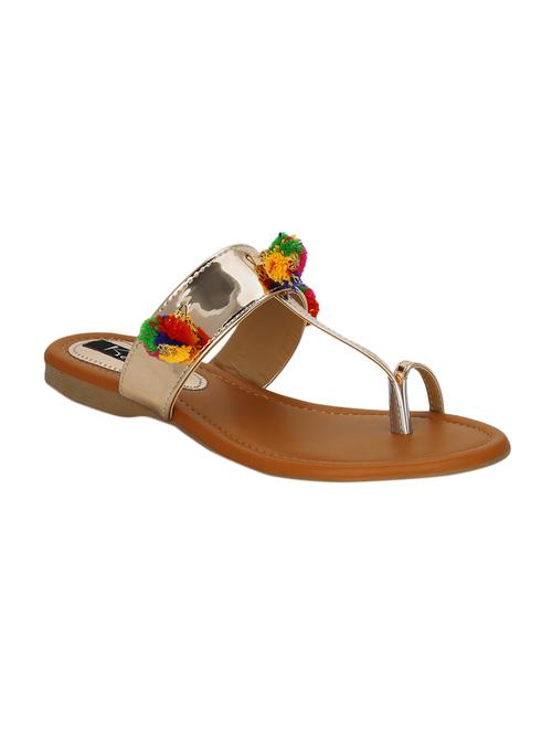 copper pom pom one toe kolhapuri - 12508731 - Very Small Image - 1