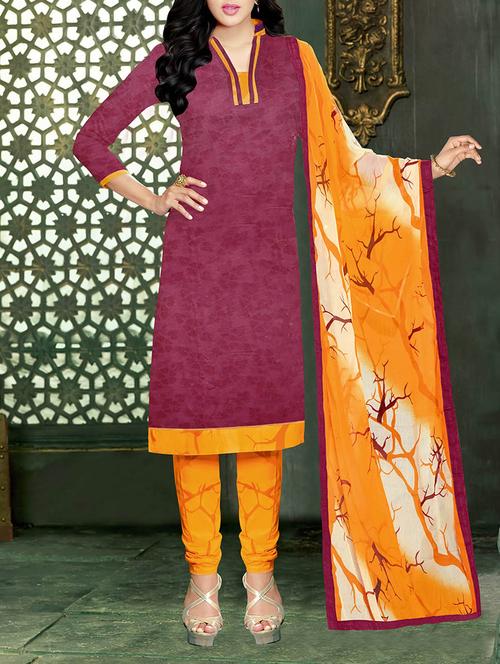 brown cotton unstitched suit - 12513755 - Very Small Image - 1