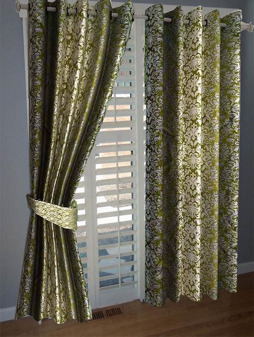 divine home furnishing green abstract poleyester window curtain set of 2 - 12513775 - Very Small Image - 1