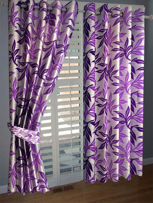 divine home furnishing purple abstract poleyester window curtain set of 2 - 12513790 - Very Small Image - 1