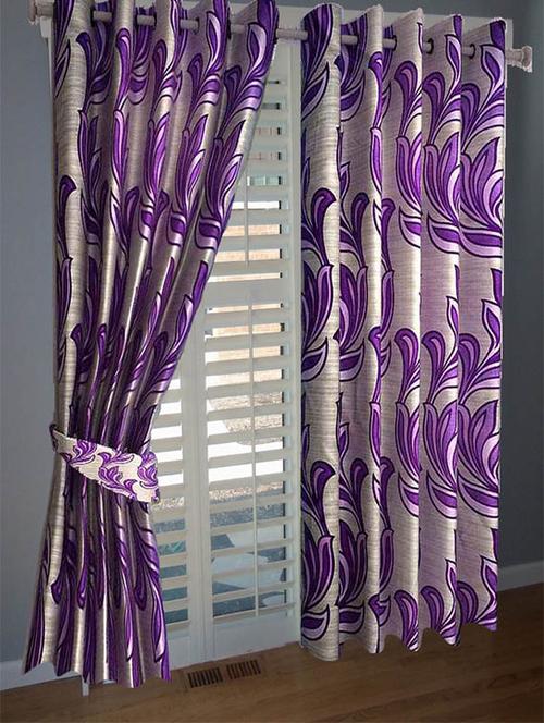 divine home furnishing purple abstract poleyester window curtain set of 2 - 12513791 - Very Small Image - 1