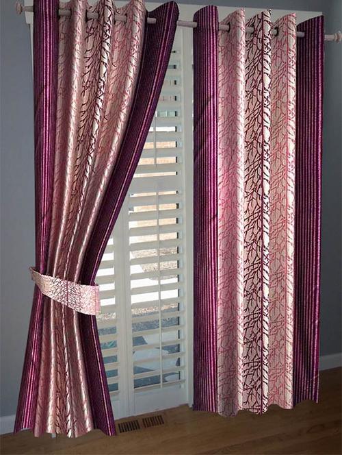 divine home furnishing multi abstract poleyester window curtain set of 2 - 12513799 - Very Small Image - 1