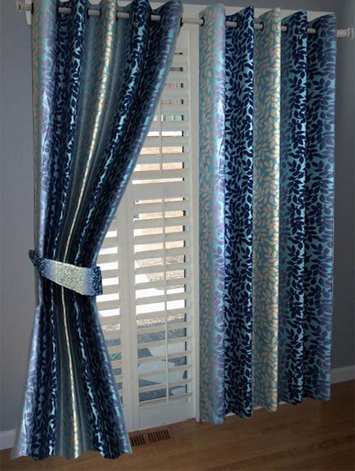divine home furnishing blue abstract poleyester window curtain set of 2 - 12513816 - Very Small Image - 1