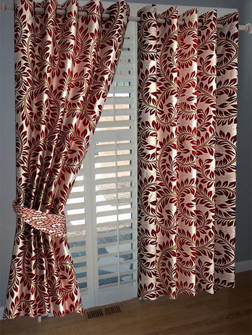 divine home furnishing red abstract poleyester window curtain set of 2 - 12513821 - Very Small Image - 1