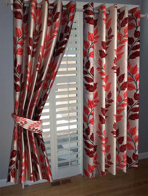 divine home furnishing red abstract poleyester window curtain set of 2 - 12513831 - Very Small Image - 1