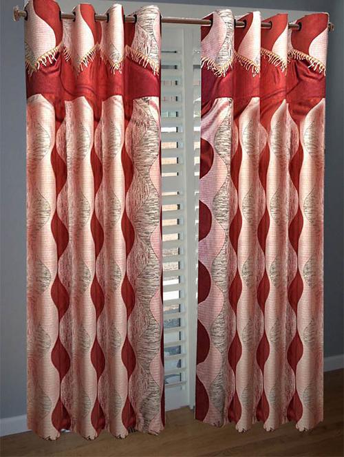 divine home furnishing red abstract poleyester window curtain set of 2 - 12513851 - Very Small Image - 1