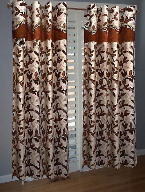divine home furnishing brown abstract poleyester window curtain set of 2 - 12513855 - Very Small Image - 1