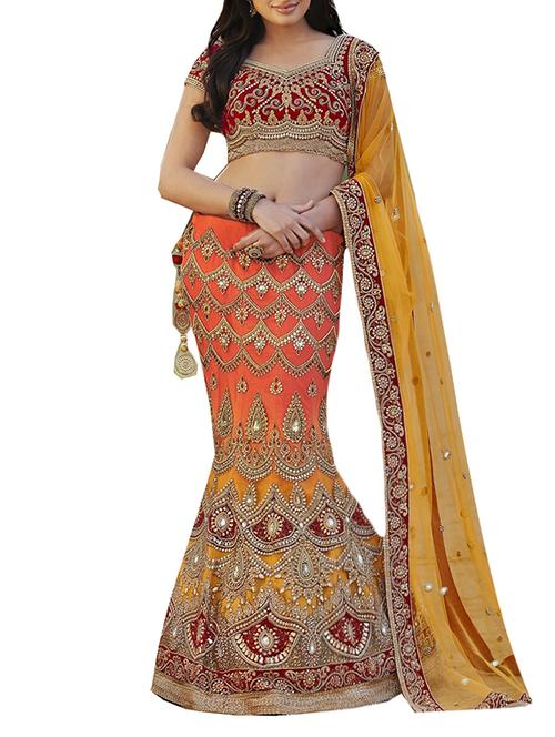 multi colored velvet saree with blouse - 12516001 - Very Small Image - 1