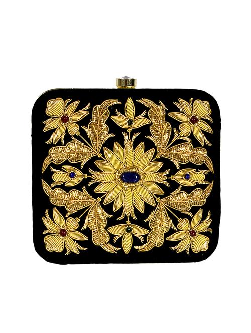 black cotton embroidered clutch - 12516991 - Very Small Image - 1