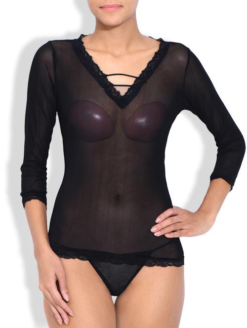 black net plain babydoll - 1251824 - Very Small Image - 1