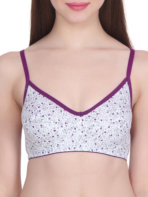 contrast binding floral bra - 12519565 - Very Small Image - 1