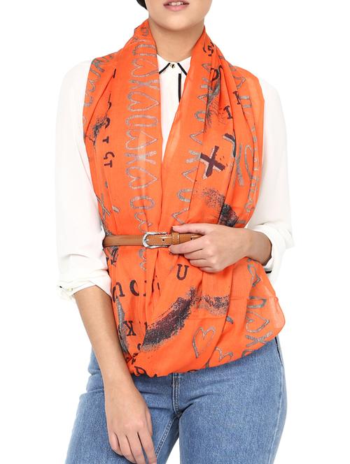orange polyester scarf - 12520193 - Very Small Image - 1