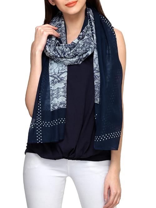 navy blue polyester stole - 12520273 - Very Small Image - 1