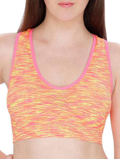 orange nylon sports bra - 12521044 - Very Small Image - 1