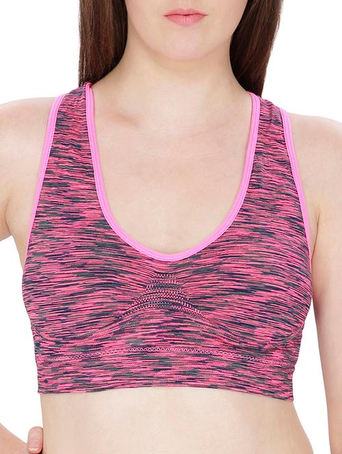 pink nylon sports bra - 12521045 - Very Small Image - 1