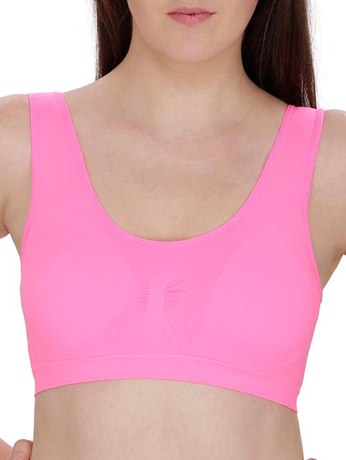 pink nylon sports bra - 12521048 - Very Small Image - 1