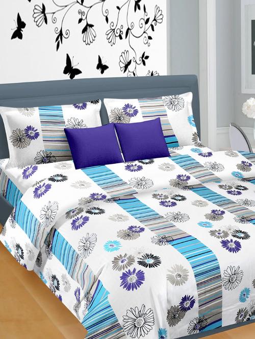 multicolored printed satin bedsheet set - 1252184 - Very Small Image - 1