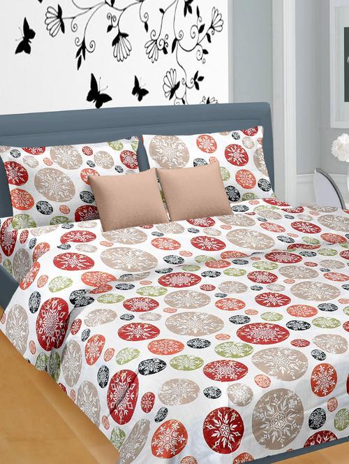 multicolored printed satin bedsheet set - 1252190 - Very Small Image - 1