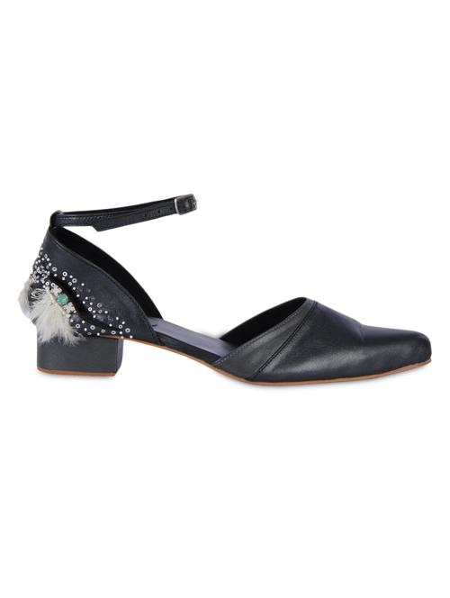 black sequined leather heels with buckle closure - 1252260 - Very Small Image - 1