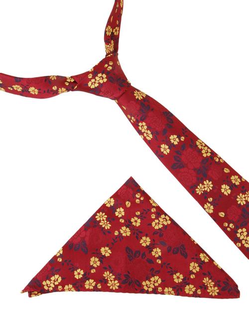 maroon polyester tie - 12523190 - Very Small Image - 1