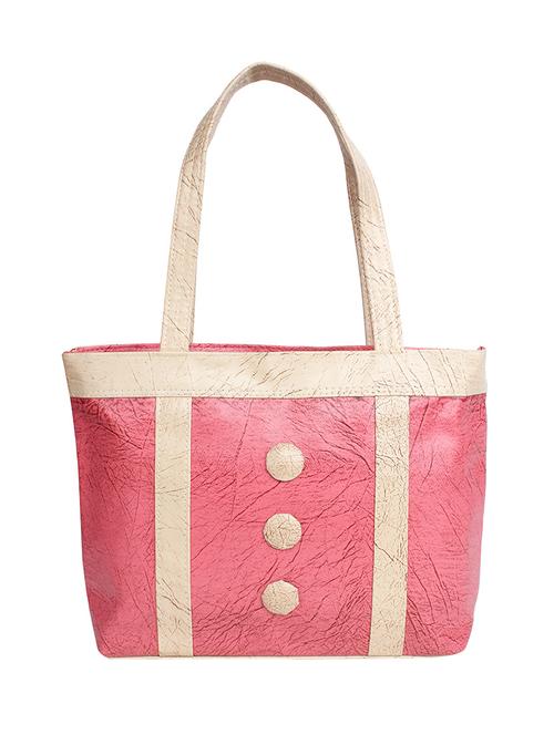 pink leatherette textured handbag - 12523855 - Very Small Image - 1
