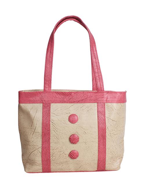 beige leatherette textured handbag - 12523856 - Very Small Image - 1