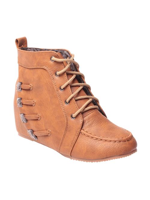 tan faux leather ankle boot - 12523867 - Very Small Image - 1