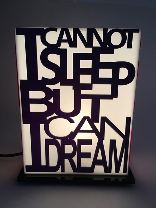 laser cut hand crafted night lamp. excites kids theme : typo - 12524545 - Very Small Image - 1