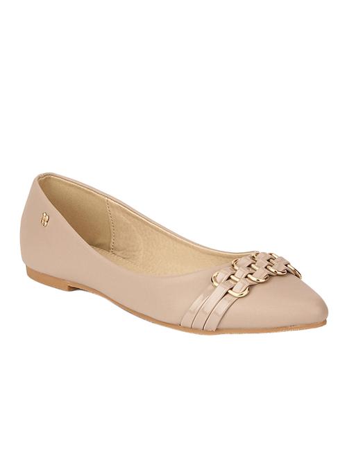 beige faux leather slip on ballerina - 12524755 - Very Small Image - 1