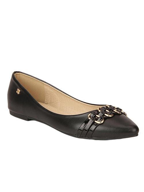 black faux leather slip on ballerina - 12524756 - Very Small Image - 1