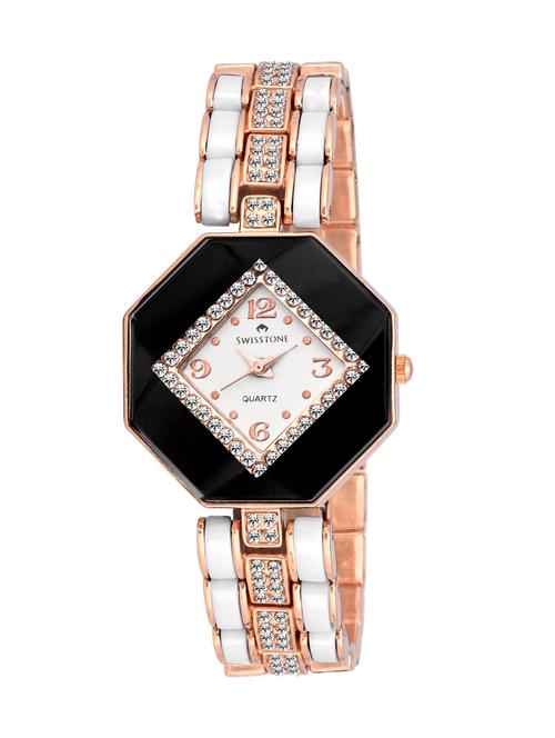 white and rose gold ceramic wrist watch - 12526834 - Very Small Image - 1