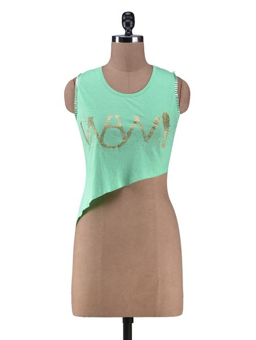 green cotton printed crop top - 1253165 - Very Small Image - 1