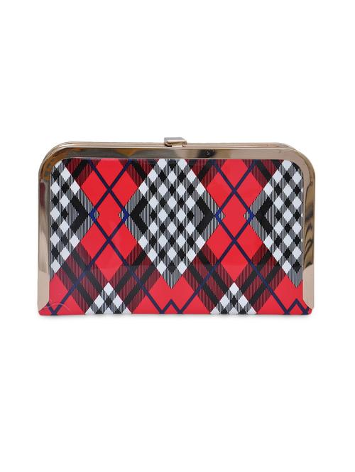 red pu with check party clutch - 1253616 - Very Small Image - 1