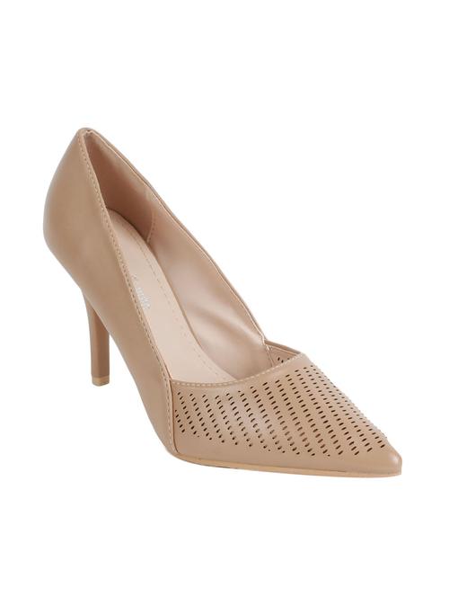 beige leatherette slip on pumps - 12543319 - Very Small Image - 1