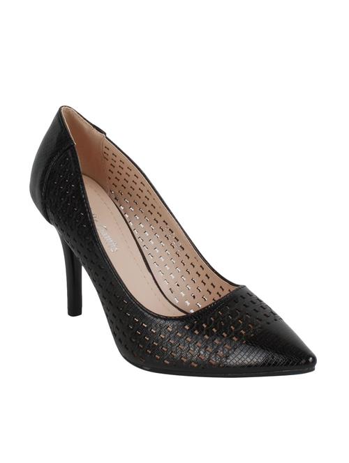black leatherette slip on pumps - 12543322 - Very Small Image - 1