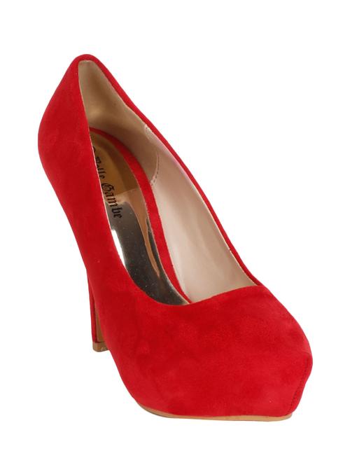 red leatherette slip on pumps - 12543342 - Very Small Image - 1