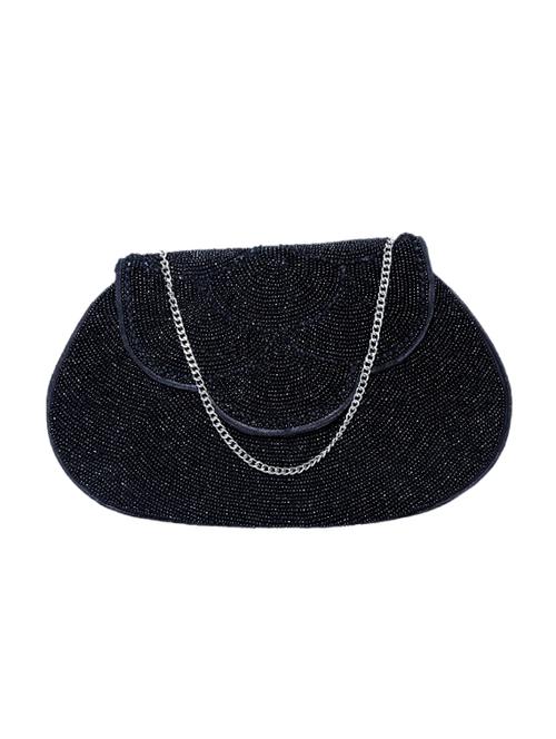 black cotton beaded sling clutch - 12552200 - Very Small Image - 1